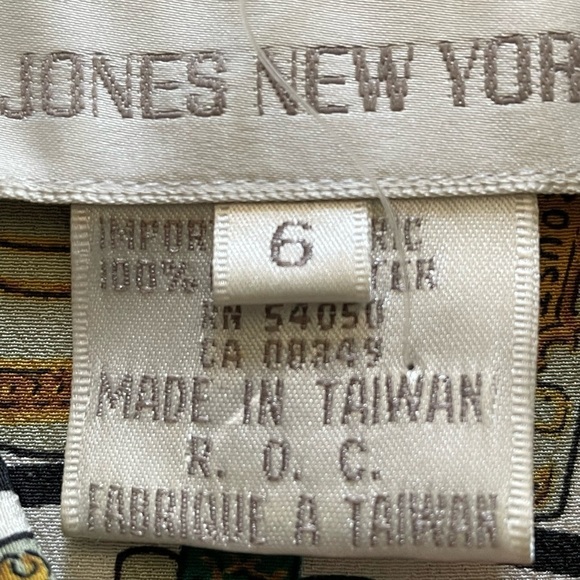 Vintage Jones New York Library Print Long Sleeve Shirt Size 6 - Picture 6 of 7